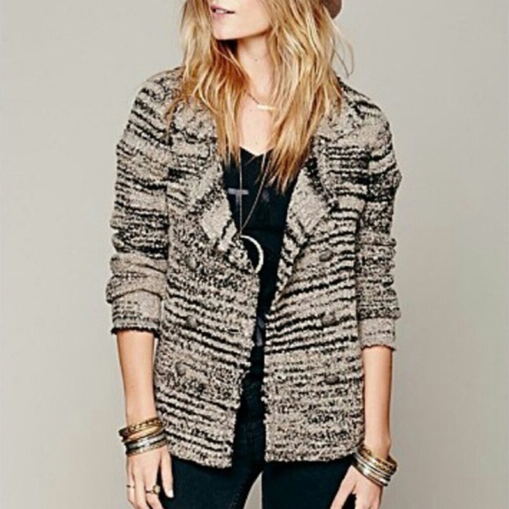 Free People Zebra Boucle Wool Blend Jacket
Size XS